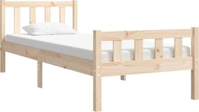vidaXL Πλαίσιο Κρεβατιού 75 x 190 εκ. από Μασίφ Ξύλο Small Single