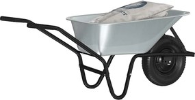 vidaXL Τροχόσπιτο Ασημί και Μαύρο 141 x 60 x 57 εκ Ατσάλι