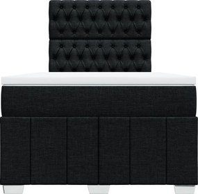 vidaXL Κρεβάτι Boxspring με Στρώμα Μαύρο 120x200 εκ. Υφασμάτινο