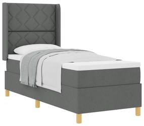 vidaXL Κρεβάτι Box Spring με Στρώμα Σκούρο Γκρι 80x200 εκ. Ύφασμα