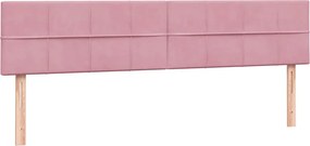 vidaXL Κρεβάτι Boxspring με Στρώμα Ροζ 180x210 εκ. Βελούδινο