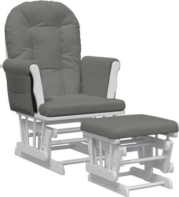 vidaXL Πολυθρόνα Relax Σκούρο Γκρι Υφασμάτινη με Σκαμπό