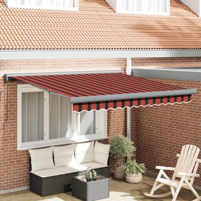 vidaXL Ανασυρόμενη Τέντα Πορτοκαλί και Καφέ 350x250 cm