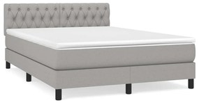 ΚΡΕΒΑΤΙ BOXSPRING ΜΕ ΣΤΡΩΜΑ ΑΝΟΙΧΤΟ ΓΚΡΙ 140X190 ΕΚ. ΥΦΑΣΜΑΤΙΝΟ 3140289