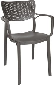 Πολυθρόνα Frontline pakoworld PP ανθρακί