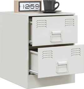 vidaXL Κομοδίνα 2 τεμ. Λευκό 34,5 x 39 x 44 εκ. από Χάλυβα