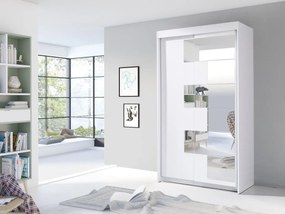 Ντουλάπα Toledo 105, Άσπρο, 216x120x60cm, Πόρτες ντουλάπας: Ολίσθηση