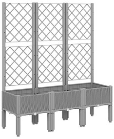 vidaXL Ζαρντινιέρα Κήπου με Καφασωτό Ανοιχτό Γκρι 120x40x142εκ. από PP