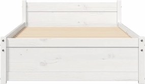 vidaXL Πλαίσιο Κρεβατιού Λευκό 90 x 190 εκ. Μασίφ Ξύλο Single
