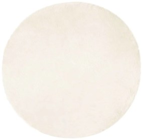 vidaXL Ψεύτικο Δέρμα Προβάτου Χαλί Tafalla Λευκό Ø 100 εκ Πολυεστέρας