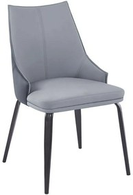 Καρέκλα Nora ΕΜ174,2 47x57x83cm Grey-Black Μέταλλο,Τεχνόδερμα