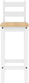 vidaXL Καρέκλες Μπαρ 2 τεμ. Λευκό Μασίφ Ξύλο Πεύκου