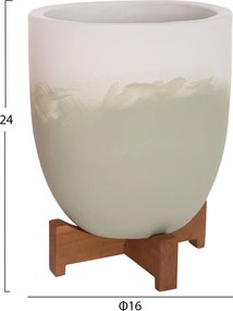 ΓΛΑΣΤΡΕΣ ΣΕΤ 2ΤΜΧ SEON HM4686.09 TERRACOTTA ΣΕ ΛΕΥΚΟ & ΠΡΑΣΙΝΟ--TEAK ΒΑΣΗ