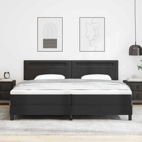 vidaXL Κρεβάτι με ελατήρια Μαύρο 200 x 200 cm Τεχνητό δέρμα