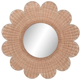 Τοίχο καθρέφτη Home ESPRIT Καφέ Φυσικό Τροπικό 98 x 1 x 98 cm