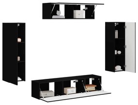 vidaXL Ντουλάπι TV 3 pcs Μαύρο