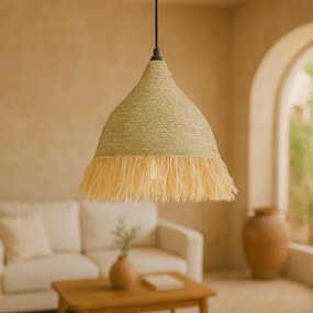 Φωτιστικό οροφής Boher Inart seagrass σε φυσική απόχρωση Φ60x99εκ 60x60x99 εκ.