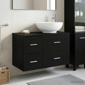 vidaXL Σετ Επίπλων Μπάνιου 2 τμχ. Μαύρη Δρυς Επεξεργασμένο Ξύλο