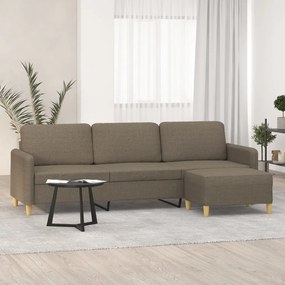 vidaXL Καναπές Τριθέσιος Taupe 180 εκ. Υφασμάτινος με Υποπόδιο