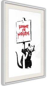 Αφίσα - Banksy: Because I’m Worthless - 40x60 - Μαύρο - Χωρίς πασπαρτού