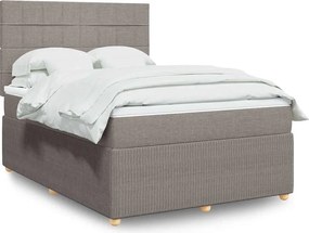 vidaXL Κρεβάτι Boxspring με Στρώμα Taupe 160x200 εκ. Υφασμάτινο