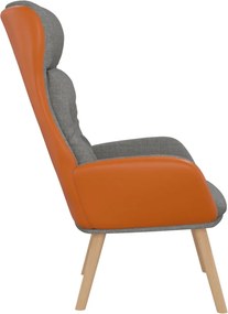 vidaXL Πολυθρόνα Relax Ανοιχτό Γκρι από Ύφασμα και PVC