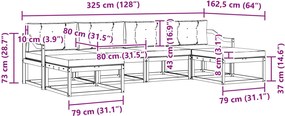 vidaXL Σειρά Καναπέ Εξωτερικού με μαξιλάρι 6 pcs Λευκό και Μπεζ