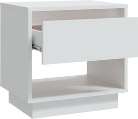 vidaXL Κομοδίνο Λευκό 45 x 34 x 44 εκ. από Μοριοσανίδα