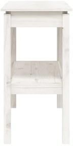 vidaXL Τραπέζι κονσόλα άσπρο 110x40x75 εκ. από Μασίφ Ξύλο Πεύκου