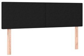 Κεφαλάρι Κρεβατιού LED Μαύρο 144x5x78/88 εκ. Υφασμάτινο - Μαύρο
