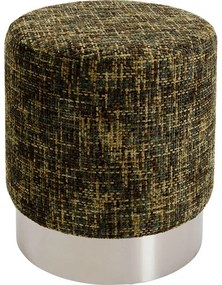 Σκαμπό Berry High Ύφασμα Πράσινο 39x39x47εκ. - Ασημί