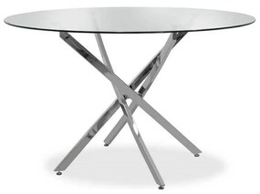 Τραπέζι PHLAX Διάφανο Γυαλί Φ120x74cm