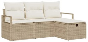 vidaXL Σετ Καναπέ Κήπου 4 pcs μπεζ και κρεμ 175 x 117 x 85 εκ.