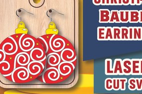 Σετ των 3 Intra απο ξύλο plywood 3mm-4mm πάχος Χριστουγεννιάτικα σκουλαρίκια με λέιζερ κομμένα Δίασταση 3x3 cm INTRAFABR-107703628