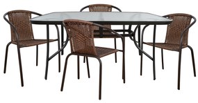 ΣΕΤ ΤΡΑΠΕΖΑΡΙΑΣ ΚΑΦΕ ΜΕΤΑΛΛΙΚΟ 5ΤΜΧ ΜΕ ΤΡΑΠΕΖΙ 150Χ90 ΚΑΙ 4ΚΑΡΕΚΛΕΣ CAMEL HM5196