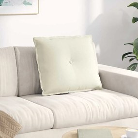 vidaXL Μαξιλάρι Πλάτης Κρεμ 60 x 50 cm Υφασμάτινο Κορντουρά