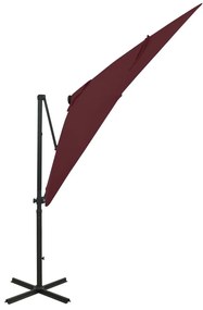 Ομπρέλα Κρεμαστή με Ιστό και LED Κόκκινη 250 εκ. - Κόκκινο