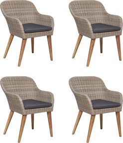 vidaXL Σετ Τραπεζαρίας Κήπου 5 Τεμαχίων Καφέ