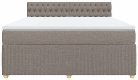 vidaXL Κρεβάτι Boxspring με Στρώμα Taupe 180x200 εκ. Υφασμάτινο