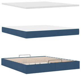 Οθωμανικό κρεβάτι με στρώμα μπλε 160x200cm ύφασμα 3311642