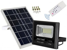 Led Αδιάβροχος Ηλιακός Προβολέας 100W 6400LM με Πάνελ και Τηλεχειριστήριο Jortan JT-BJ100W