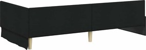 vidaXL Κρεβάτι Γωνίας Μαύρο 80 x 200 cm ύφασμα