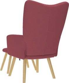 vidaXL Πολυθρόνα Relax Μπορντό Υφασμάτινη με Υποπόδιο