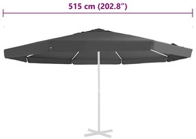 vidaXL Ύφασμα Ανταλλακτικό Ομπρέλας Εξωτερικού Χώρου Ανθρακί 515εκ