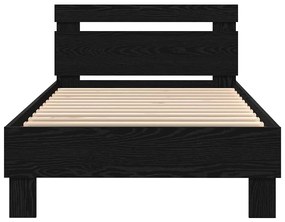 vidaXL Σκελετός Κρεβατιού Μαύρη δρυς 90 x 190 cm Επεξεργασμένο ξύλο