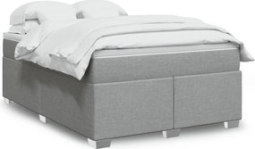 vidaXL Κρεβάτι Boxspring με Στρώμα Αν. Πράσινο 160x200εκ Υφασμάτινο