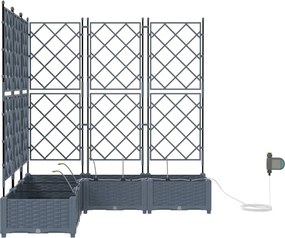 vidaXL Γλάστρα Κήπου 5 pcs Ανοιχτό Γκρι Πλαστικό