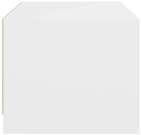 vidaXL Τραπεζάκι Σαλονιού Λευκό 68x50x42 εκ. με Γυάλινες Πόρτες
