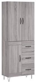 vidaXL Ντουλάπι Γκρι Sonoma 69,5 x 34 x 180 εκ. Επεξεργασμένο Ξύλο