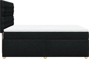 vidaXL Κρεβάτι Boxspring με Στρώμα Μαύρο 140x190 εκ. Υφασμάτινο